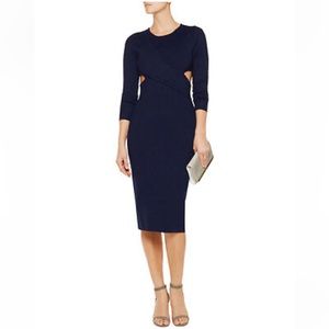 Jonathan Simkhai Harness Knit Cutout Side Navy Dress S